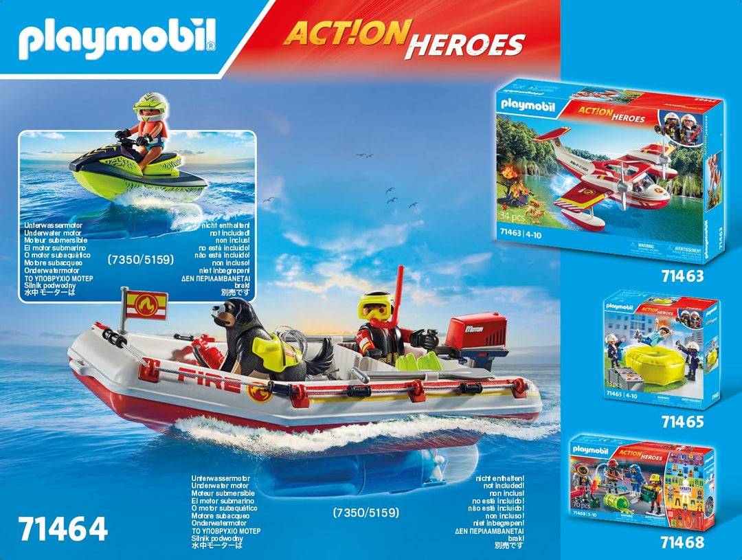 PLAYMOBIL 71464 Action Heroes: Fireboat with Aqua Scooter