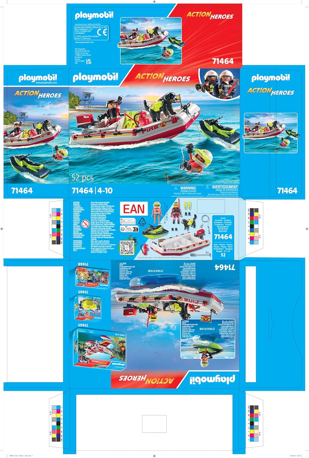 PLAYMOBIL 71464 Action Heroes: Fireboat with Aqua Scooter