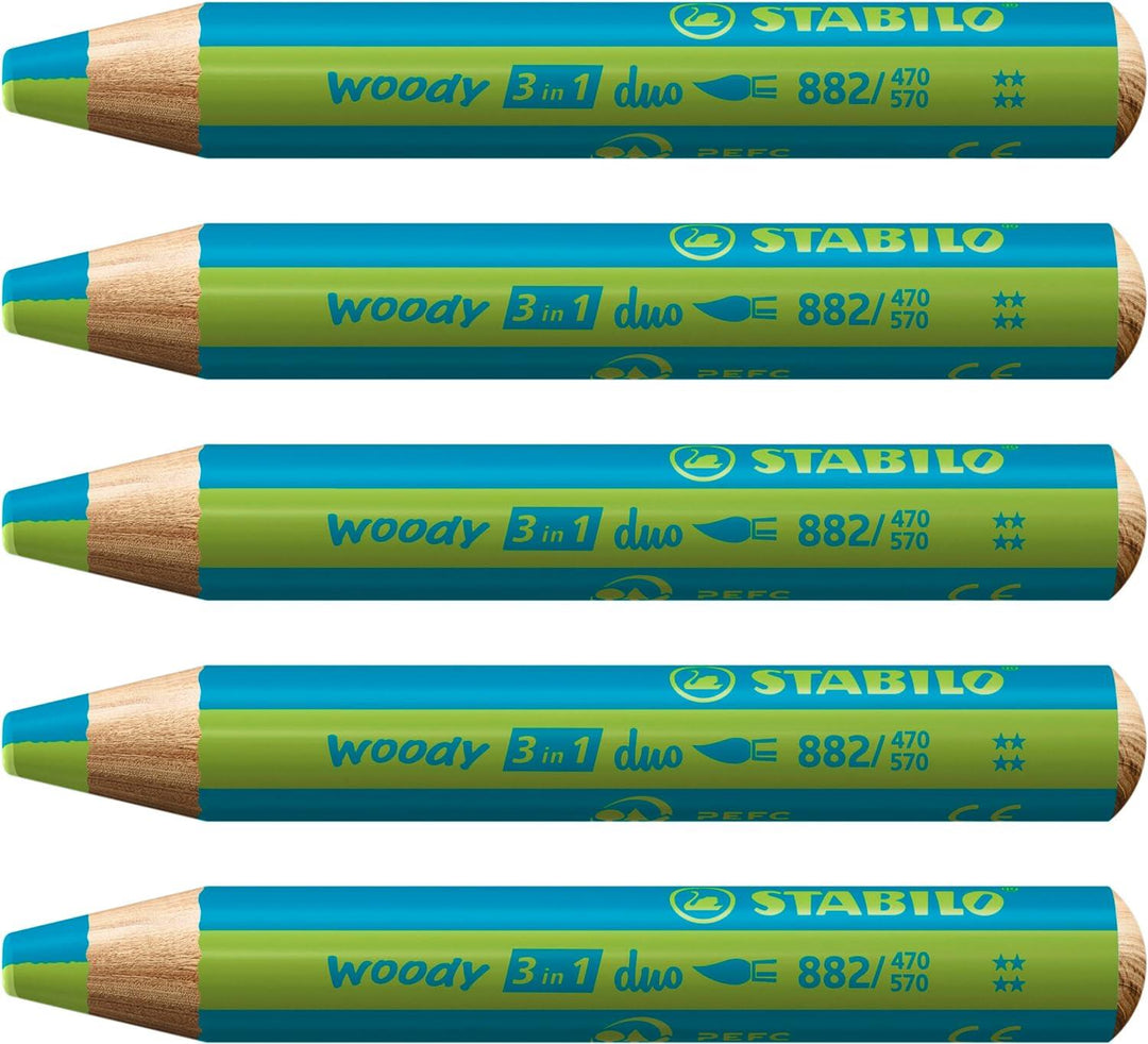 Multi-Talented Pencil - STABILO woody 3 in 1 duo Assorted Colours