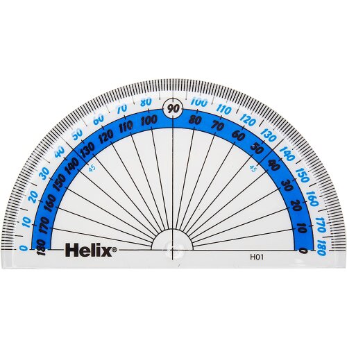 Helix 180 Degree Clear Protractor In Wallet 10CM