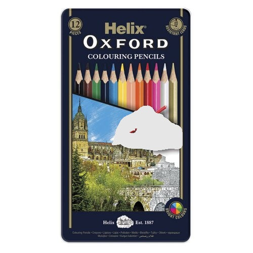 Helix Oxford Colouring Pencils in Metal Tin