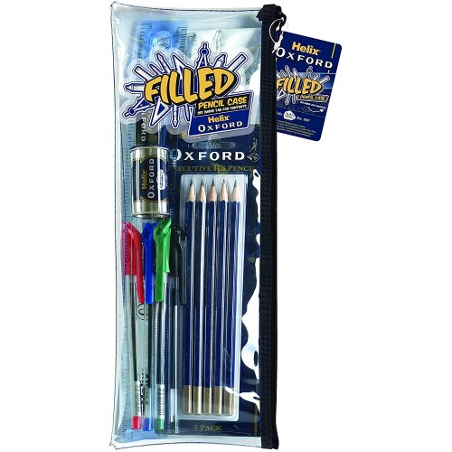 Helix Oxford Complete Stationery Set in 13.5 inch Pencil Case