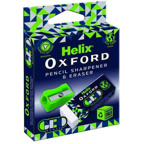 Helix Oxford Geo Eraser and Pencil Sharpener