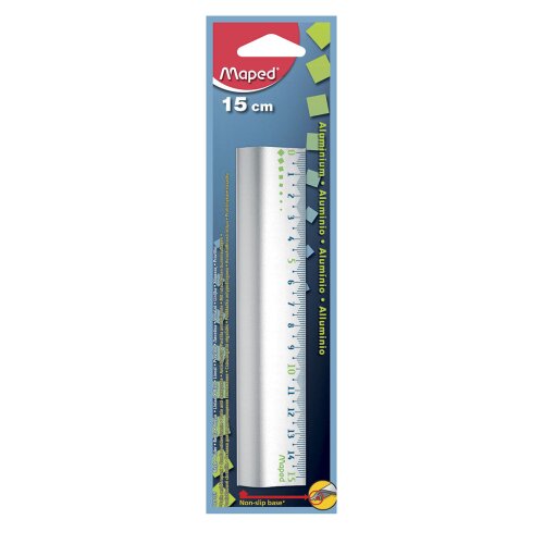 Maped Flat Aluminium Ruler 15cm