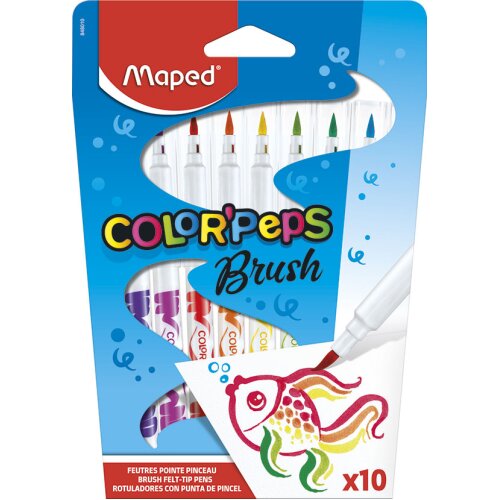 Maped Brush Felt Pens 10 Pack