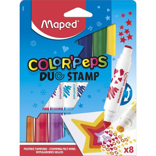 Maped Color Peps Duo Stamp Colouring Pens 8 Pack