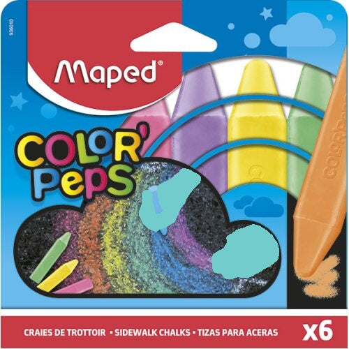 Maped Color Peps Side Walk Pavement Chalks 6 Pack