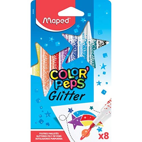 Maped Color'Peps Glitter Felt Tip Pens 8 Pack