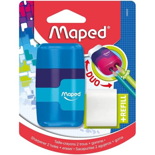 Maped Connect Colour Eraser And Pencil Sharpener Blue