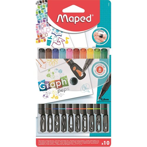 Maped Graph'Peps Fineliners 10 Pack