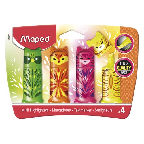 Maped Mini Friends Highlighter 4 Pack