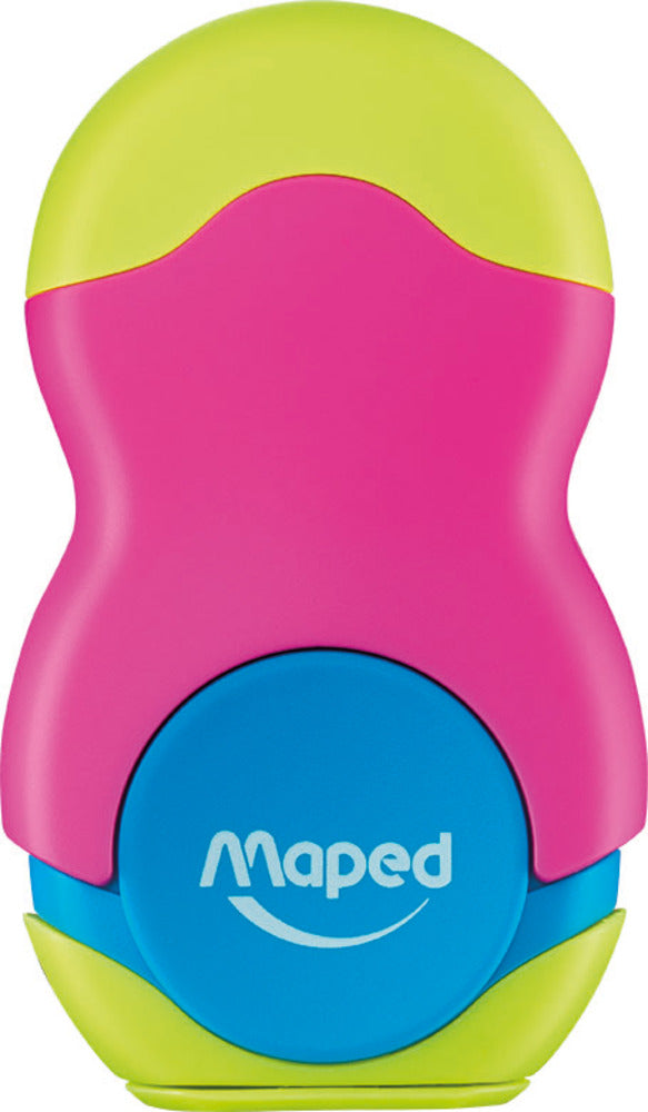 Maped Loopy Coloured Duo Eraser And Pencil Sharpener Pink