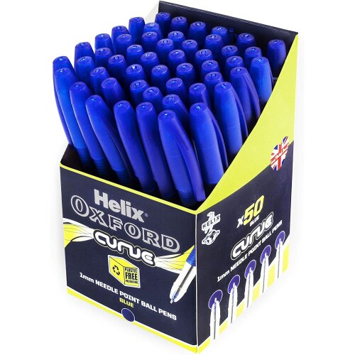 Oxford Curve Pens Blue 50 Pack