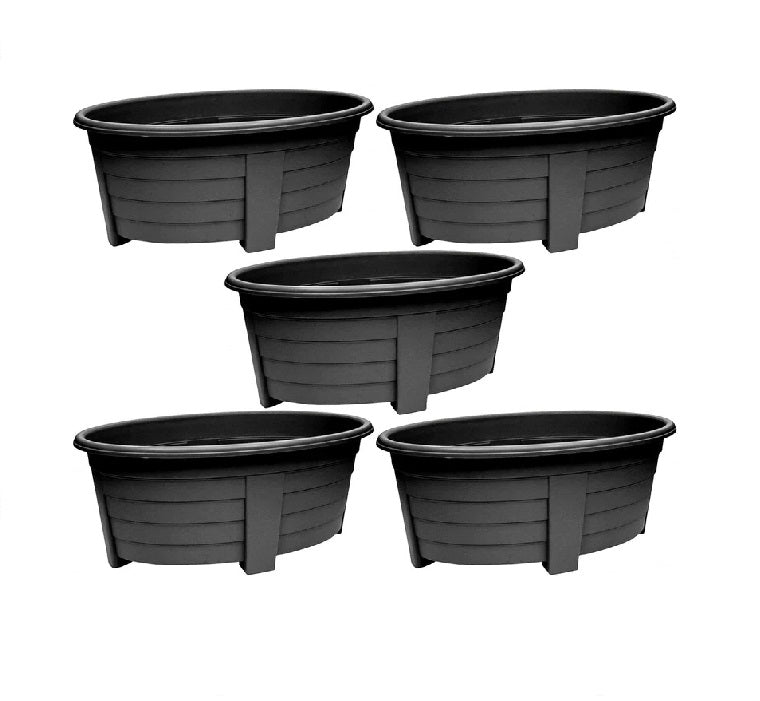 Grosvenor Oval Planter 55cm Ebony Black