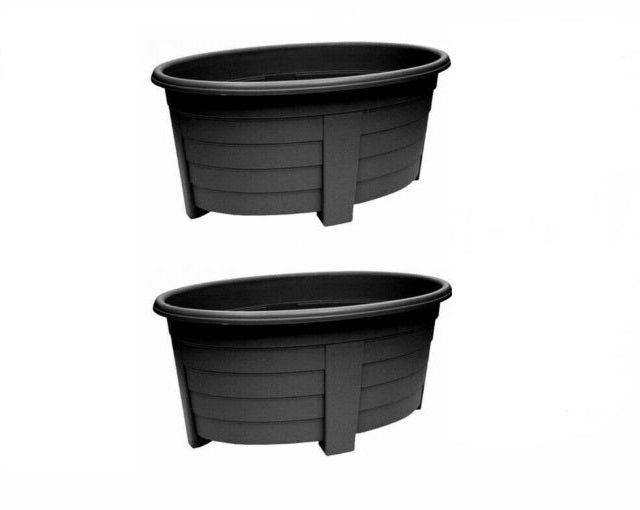 Grosvenor Oval Planter 55cm Ebony Black