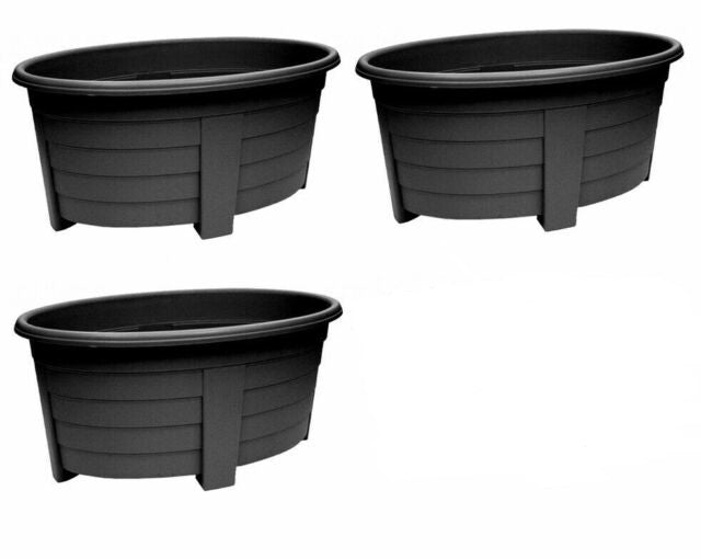 Grosvenor Oval Planter 55cm Ebony Black