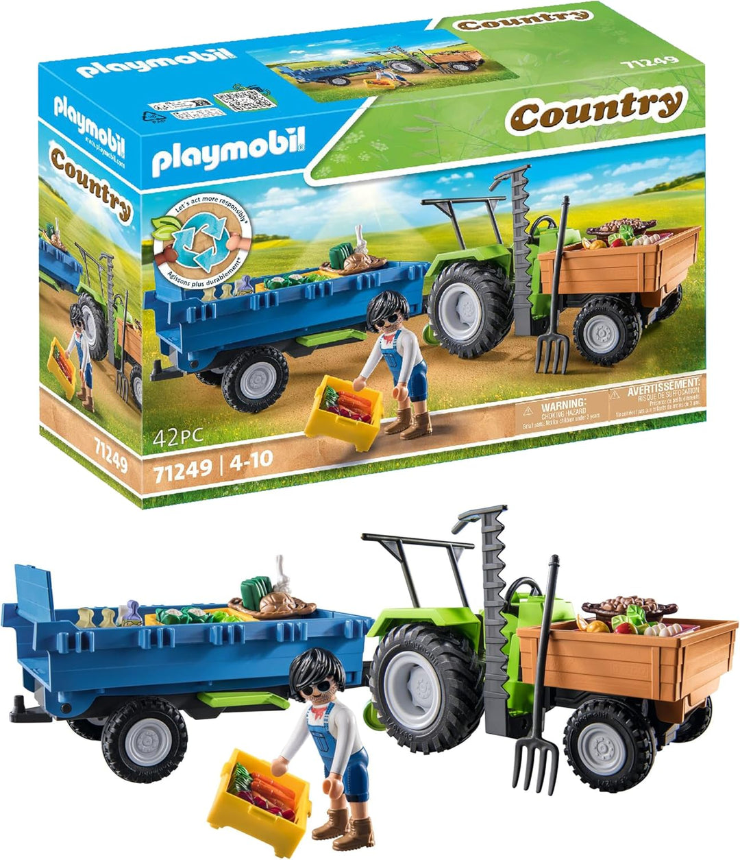 Playmobil 71249 Harvester Tractor with Trailer