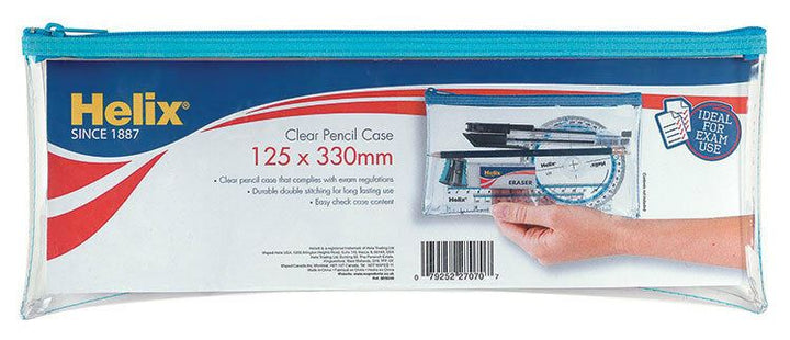 Helix Pencil Case [Extra Long] "Clear" & "Exam Approved" 330 x 125mm