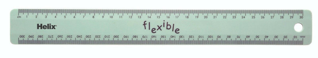 Helix Flexible Translucent Tinted or Solid Colours Plastic 30cm Ruler-7 colours