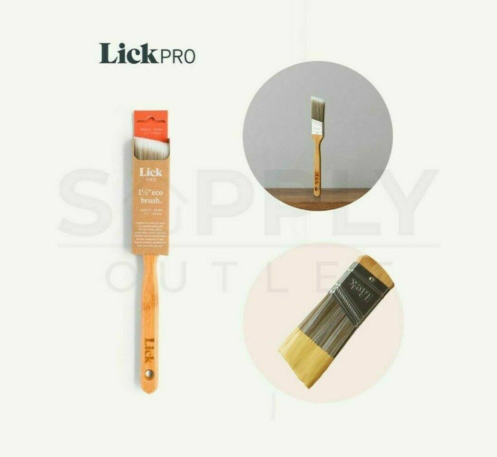 Lick Pro Angle Sash Eco Bamboo Handle Paint Brush 1.5"