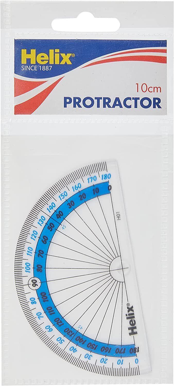 Helix 180 Degree Clear Protractor In Wallet 10CM