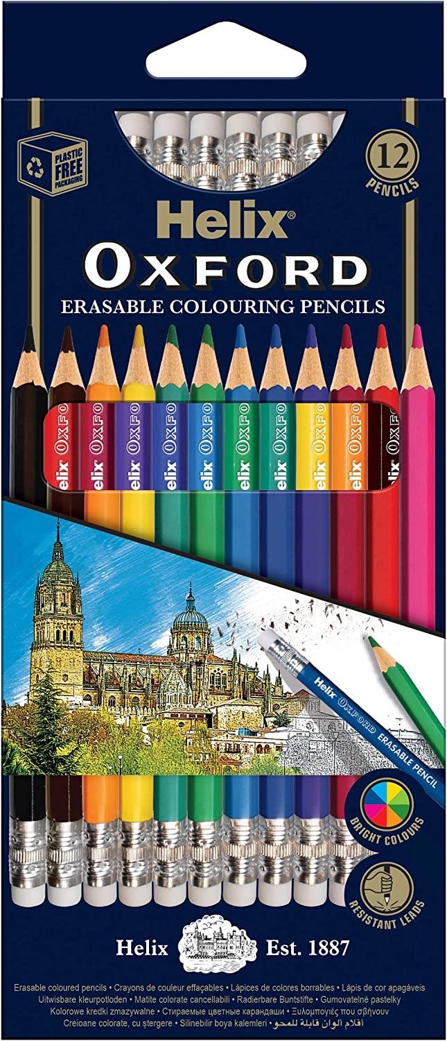 Helix Erasable Colouring Pencils 12 Pack