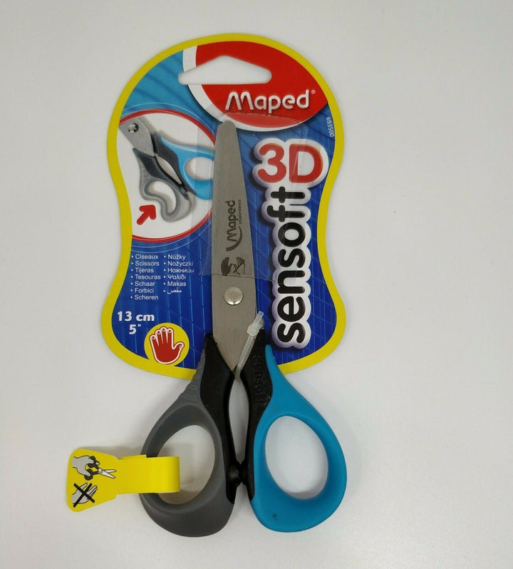 Maped Sensoft 3D Left Handed Scissors 13 cm Flexible Handles Reversed Blades Tip