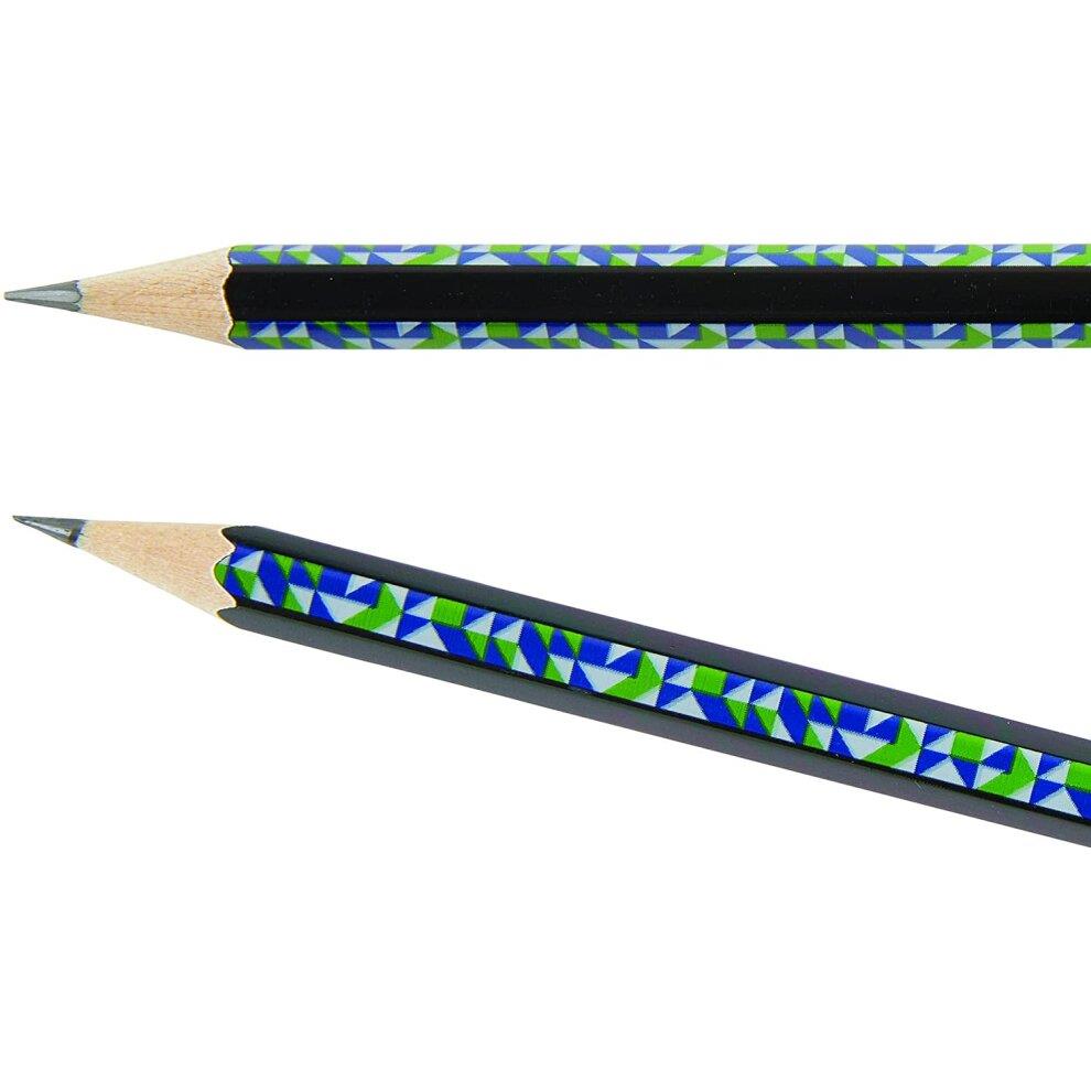 Helix Oxford Geo Pack of 5 HB Pencils