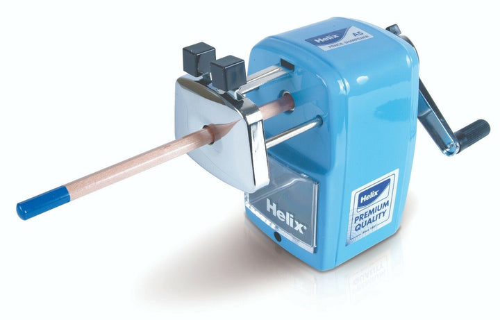 Helix Desktop Rotary Pencil Sharpener Metal Heavy Duty Body & Desk Clamp