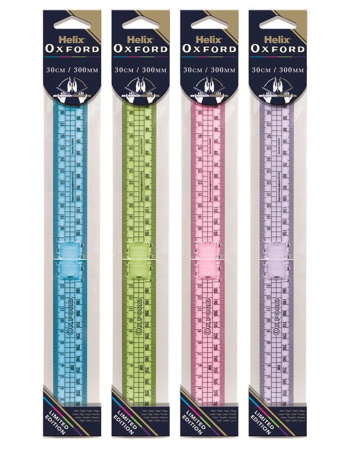 Helix Oxford Folding Ruler Assorted Colours 30cm 300mm