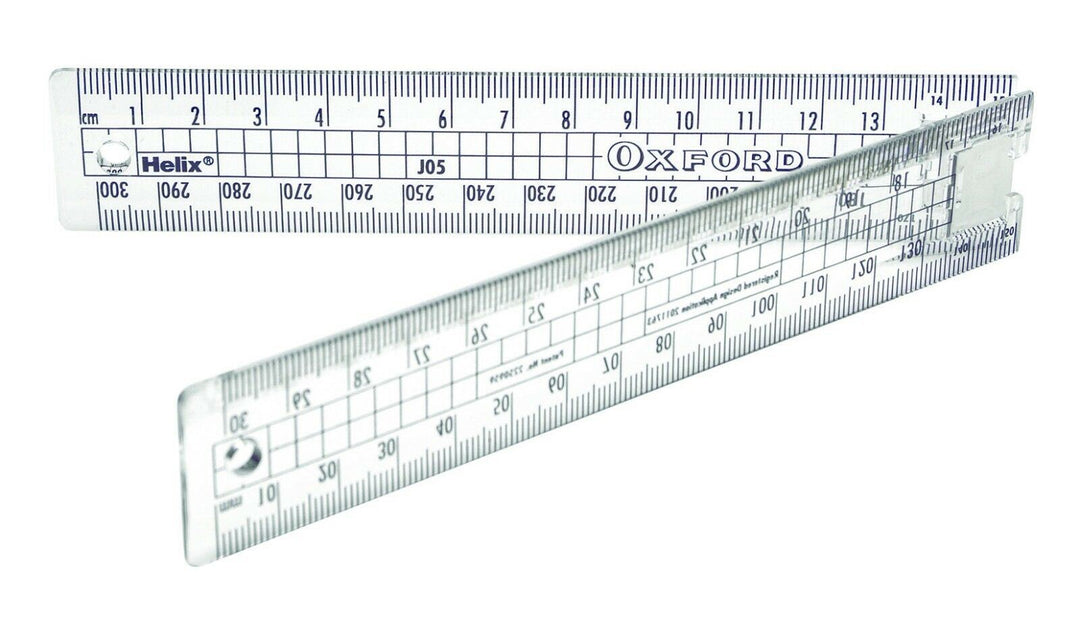 Helix Oxford Folding Ruler Assorted Colours 30cm 300mm