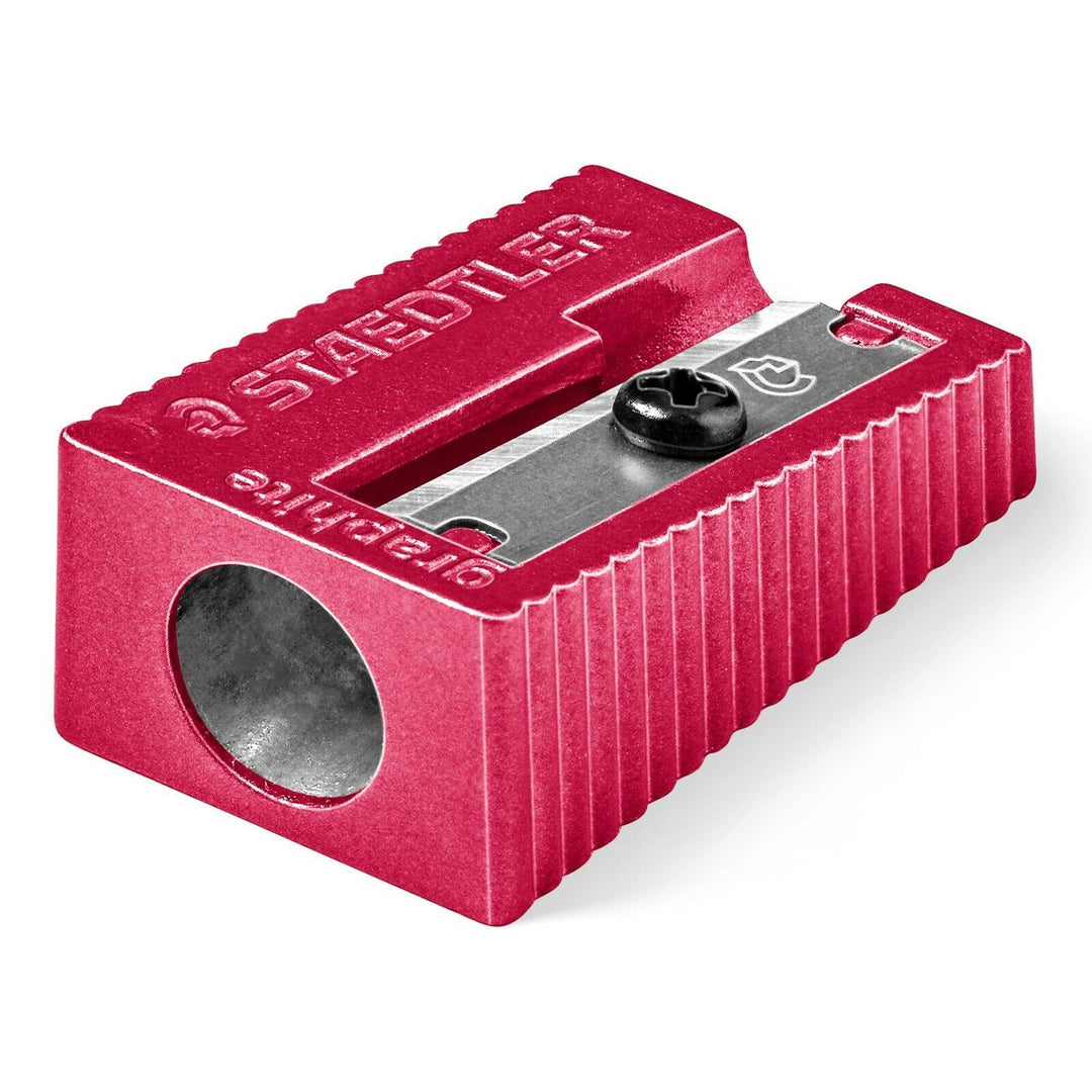 Staedtler Single Pencil Sharpener Metal Metallic Red