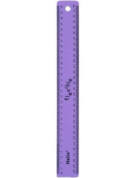 Helix Flexible Translucent Tinted or Solid Colours Plastic 30cm Ruler-7 colours