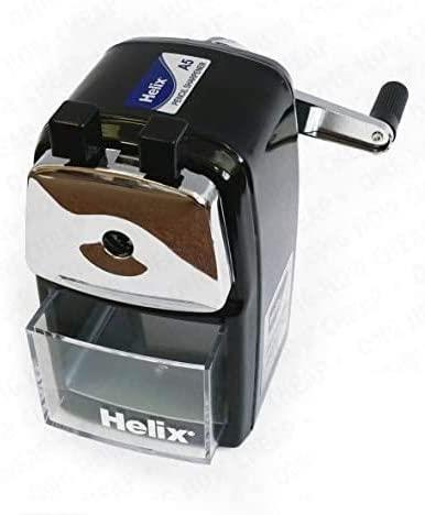 Helix Desktop Rotary Pencil Sharpener Metal Heavy Duty Body & Desk Clamp