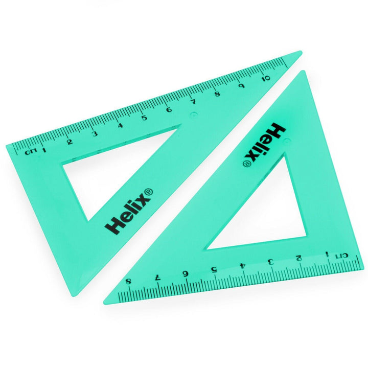 Helix Maths Set - Cool Curves Geometry Ruler Set Square Protractor School Set