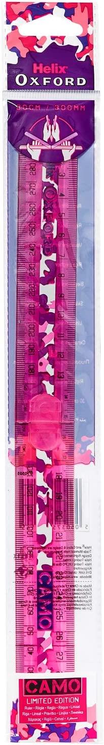 Helix Oxford Camo Folding Ruler Pink 30CM