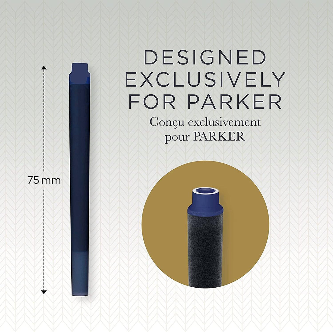 Parker Fountain Pen Refills On Blister Card Blue 5 Pack