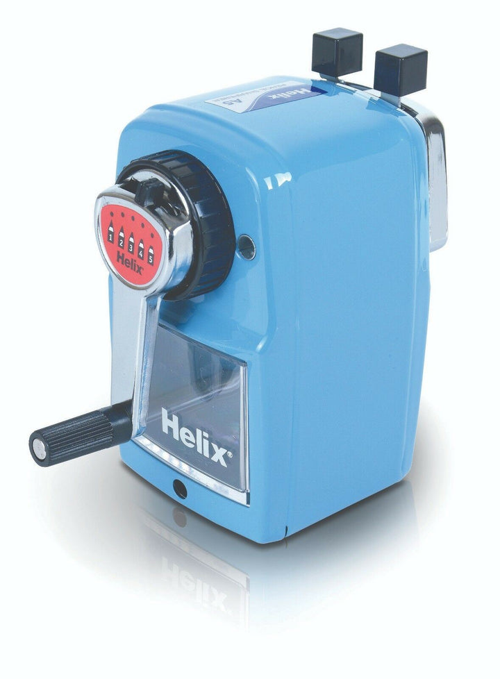 Helix Desktop Rotary Pencil Sharpener Metal Heavy Duty Body & Desk Clamp