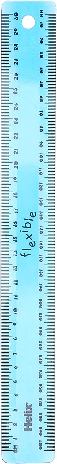 Helix Flexible Translucent Tinted or Solid Colours Plastic 30cm Ruler-7 colours