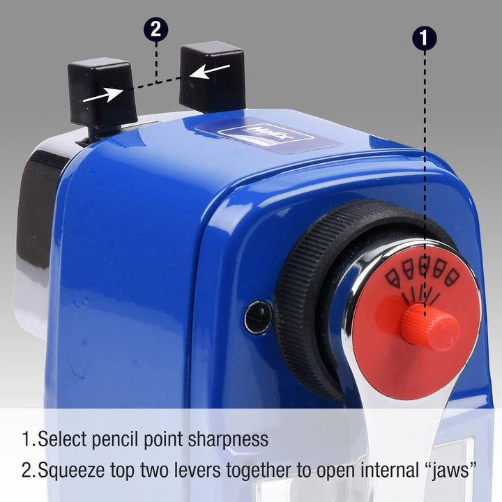 Helix Desktop Rotary Pencil Sharpener Metal Heavy Duty Body & Desk Clamp