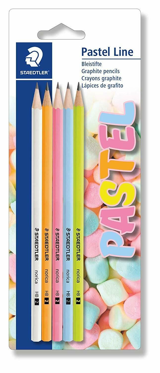 Staedtler Pastel Line Blistercard HB Pencils 5 Pack