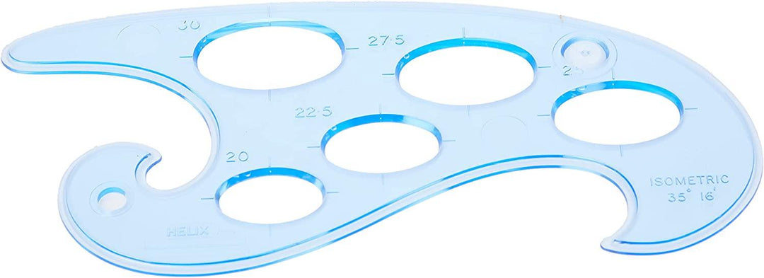 Helix French Curves And Ellipse Templates Blue Tint 3 Pack