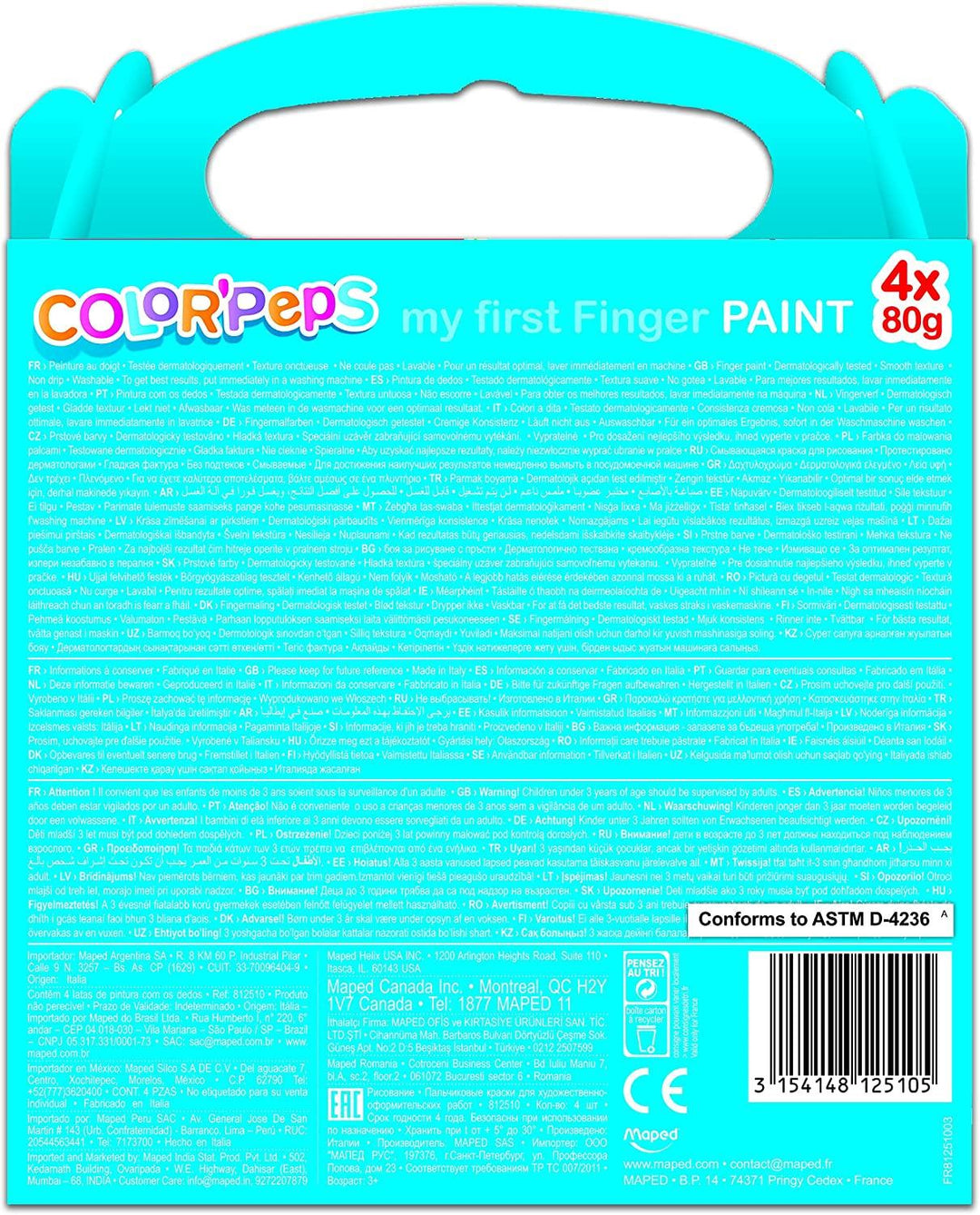 Maped Color'Peps Finger Paint Pots 4 Pack