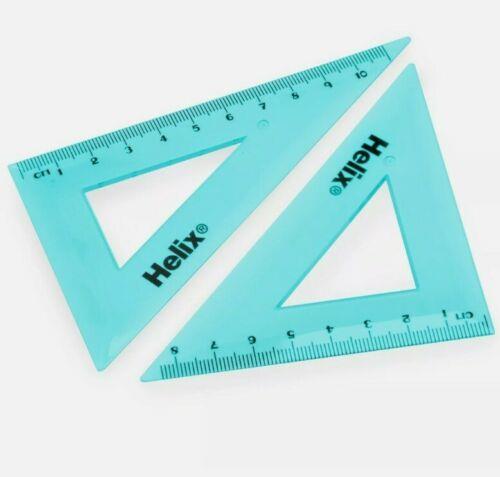 Helix Maths Set - Cool Curves Geometry Ruler Set Square Protractor School Set