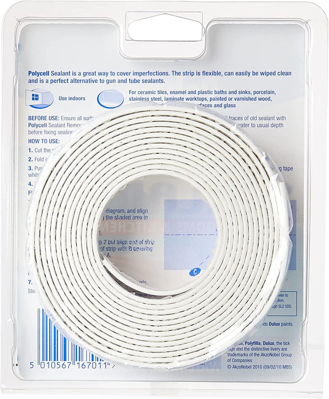 Polycell sealant strip bathroom and kitchen-white