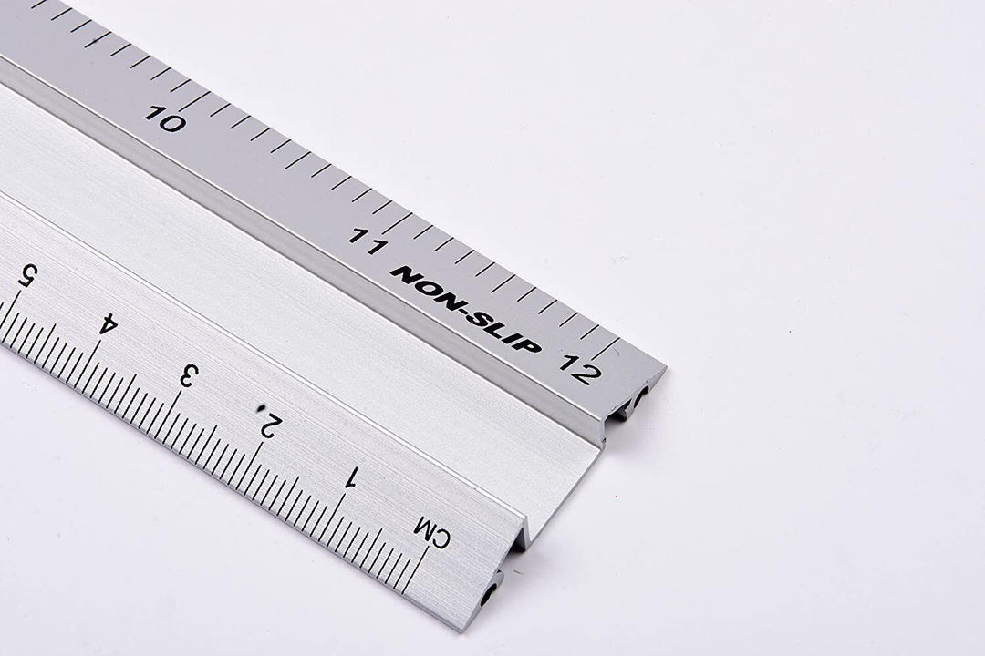 Helix  Metric Imperial Aluminium Safety Grip Ruler 30CM