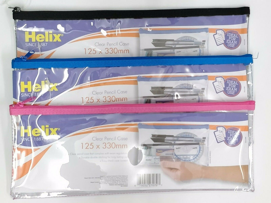 Helix Pencil Case [Extra Long] "Clear" & "Exam Approved" 330 x 125mm