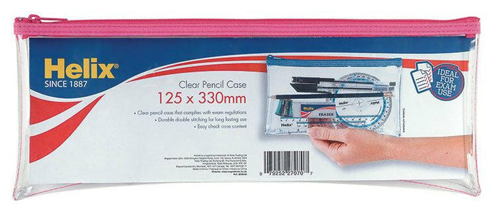 Helix Pencil Case [Extra Long] "Clear" & "Exam Approved" 330 x 125mm