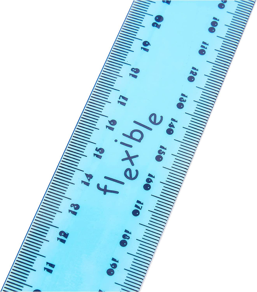 Helix Flexible Translucent Tinted or Solid Colours Plastic 30cm Ruler-7 colours