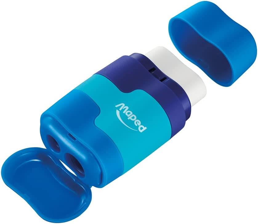 Maped Connect Colour Eraser And Pencil Sharpener Blue